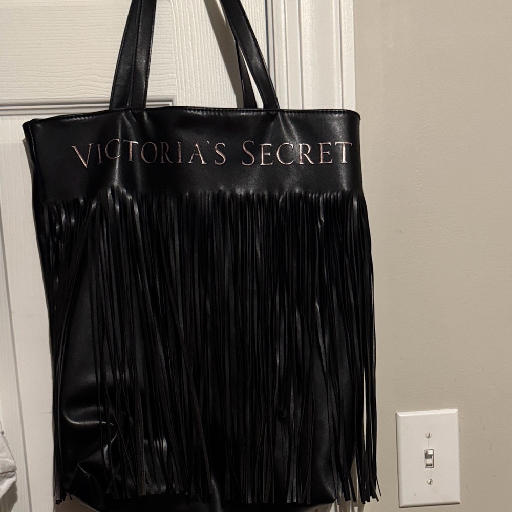 Victoria's Secret Black Tote with Fringe